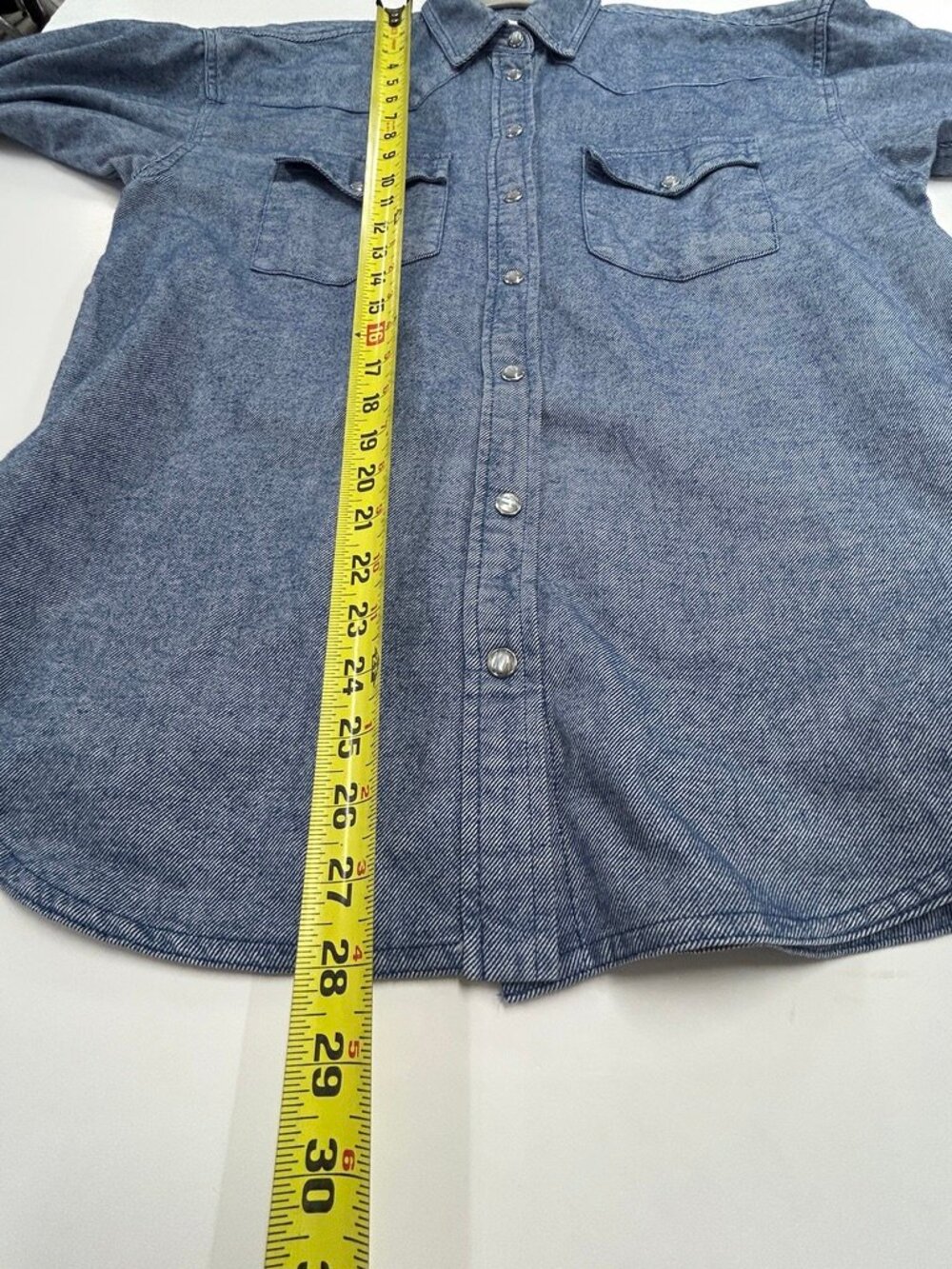 Western Coastal Cowgirl Capsule Denim J.Crew Chambray Pearl Snap Shirt Women’s 2 - Picture 5 of 9